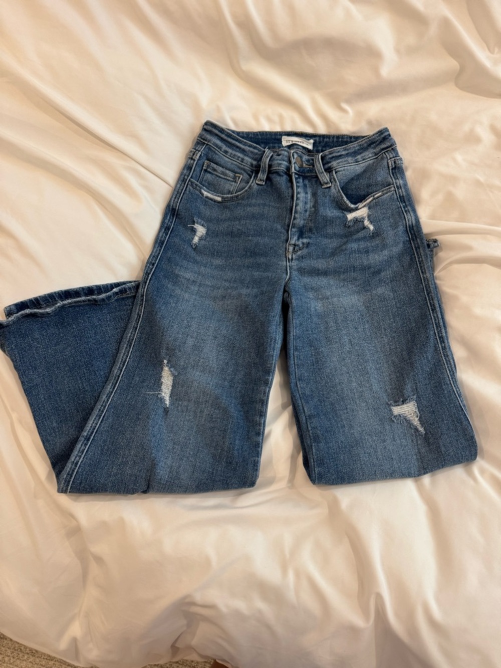Classic High-Rise Distressed Women’s Jeans - Blue